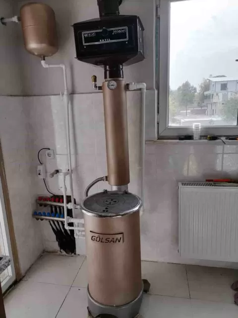 Kalorifer soba gövde ve baca çıkışı